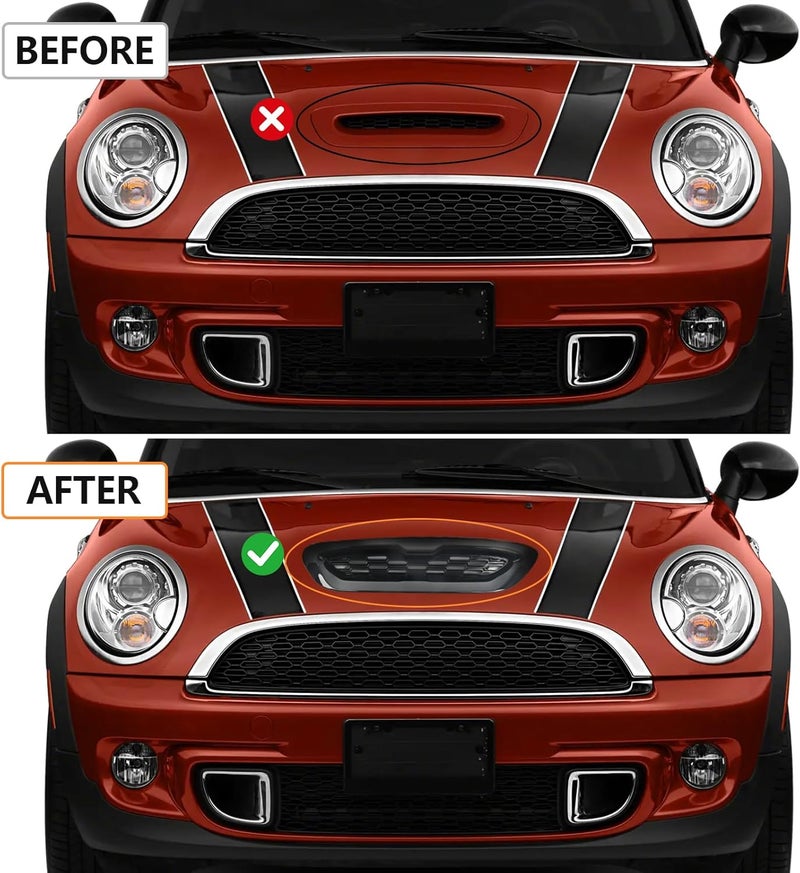bumxca Front Hood Bonnet Air Intake Vent Scoop Cover Compatible with Mini Cooper S R55 R56 R57 R58 2007-2014, Hood Bonnet Scoop Cover, Front Air Intake Vent for Mini Cooper Accessories (Gloss Black) - Image 3